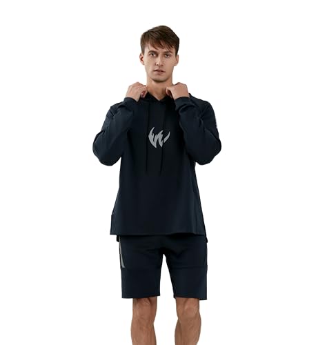 WORWE Sudadera con Capucha (XXL, Azul Marino)