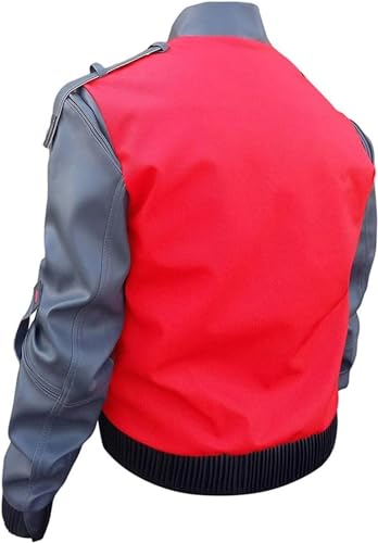 Mens Marty Superhero Mcfly Faux Leather Jacket Costume Outwear2