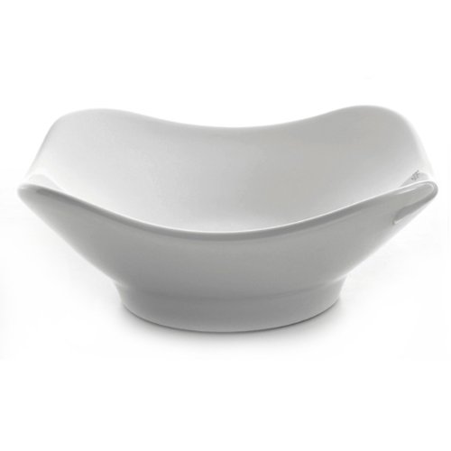 Kraus KCV-135-CH Ceramic Above counter Square Bathroom Sink, 15.8 x 15.4 x 6 inches, Chrome
