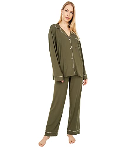 Image of Eberjey Gisele Classic Women's Pajama Set | Long Sleeve Shirt + Long Pants
