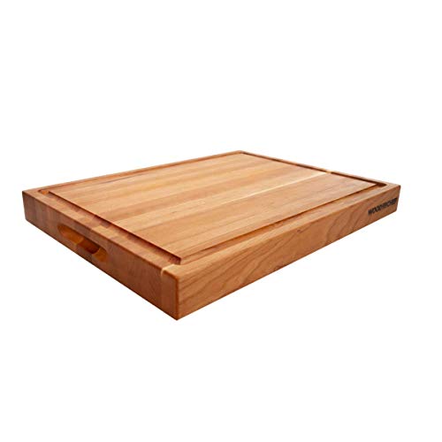 Comparison: Best Cutco Cherry Block 7 Medium Wood Cutting Board from American Cherry - A Reversible Butcher Block That Comes with Juice Groove for Cutting Meat and Juicy Veggies Easily - Cherry Chopping Board - 16x12x1.5 inches