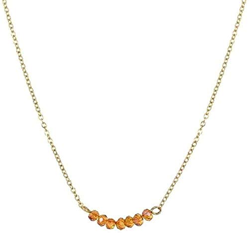 Preisvergleich Produktbild CKAWM Halskette Edelstahl Zarte Geschichtete Halsketten Runder Kreis Rechteck Anhänger Halskette Temperament Kristallperlen Schnur Halskette