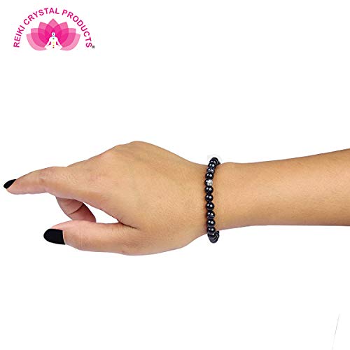 Image of Reiki Crystal Products Certified Natural Crystal Stone Bracelet 6 mm Round Beads for Men and Women | Premium Gemstone Jewellery Collection | Reiki Charged | Multiple Stone Variants Available
