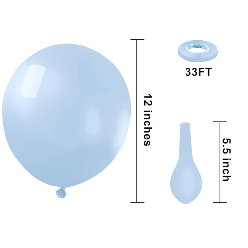 Image of KBZVNAF Pastel Blue Latex Party Balloons 50 Pack 12 inch | Light Blue Helium Matte Balloons for Birthday Wedding Baby Shower Gender Reveal Party Decorations