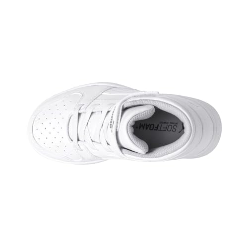 Image of PUMA Unisex-Child Rebound Layup Hook and Loop Sneaker, White Black-Gray Violet, 13 M US Little Kid