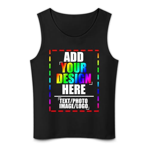 Custom Tank Tops for Men Personalized with Photo Text Logo Customized Sleeveless Shirt Front Print3