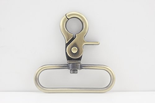 3dancraftit Lobster Claw Bolt Swivel Snap Hooks Clasp Lanyards Trigger Hook zinc alloying 2 inch / 50mm (Eye Size) 6 Pieces Anti Bronze K115