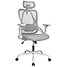 Silla Ergonómica de Oficina con Respaldo Transpirable y Apoyo Lumbar | Reposacabezas Ajustable, Reposabrazos Regulables, Asiento Acolchado, Ruedas 360°, Ideal para Escritorio, Teletrabajo y Estudio