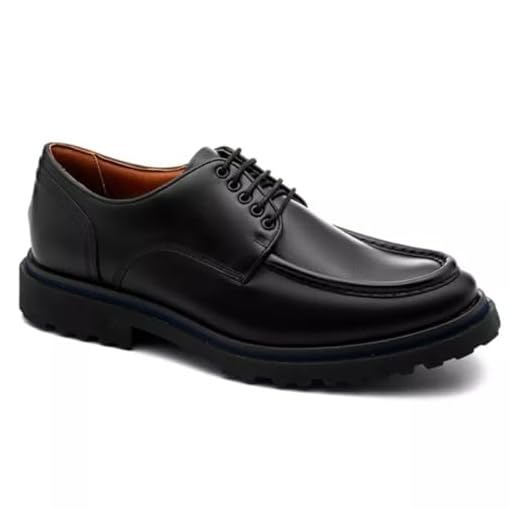 Sapato Casual Masculino Mr Light Derby Oxford Tratorado Couro de Luxo Preto 44