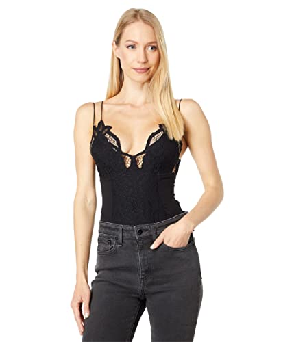 Free People Adella Bodysuit Black MD (Women's 8-10)