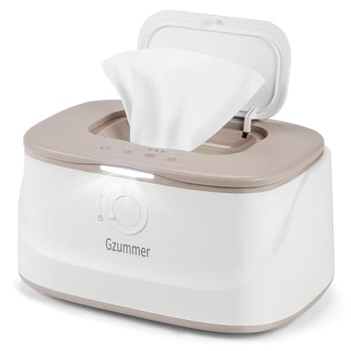 Image of Baby Wipe Warmer, Wipe Warmer and Baby Wet Wipes Dispenser, 3 Temperature Control Large Capacity Wipes Warmer for Babies with Night Light (Gray+White)