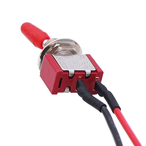 mxuteuk 8Pcs Mini Toggle Switch SPST 2 Position 2 Pins ON/Off AC 125V 5A AC 3A 250V with Pre-soldered Wires MTS-101-X - Image 3