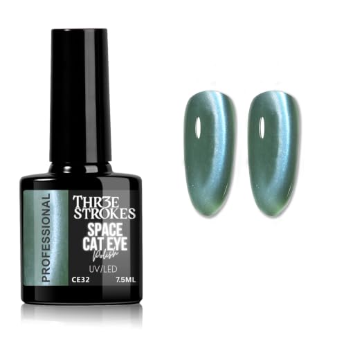 Image of THR3E STROKES 9D Glitter Cat Eye Gel Magnetic Nail Polish Art Manicure DIY at Home Soak Off UV Gel 7.5ML (CE32, 7.5ML)