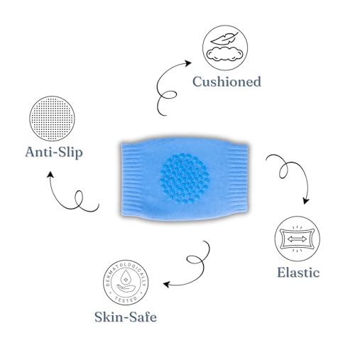 Image of Windson Baby Knee Pads Set of 4 Pairs for Toddlers, Baby Elbow & Knee Protector, Anti-Slip Silicone Dots, Knee Support for Crawling & Walking, Soft, Stretchable, Breathable Mesh (Multi-Colour)