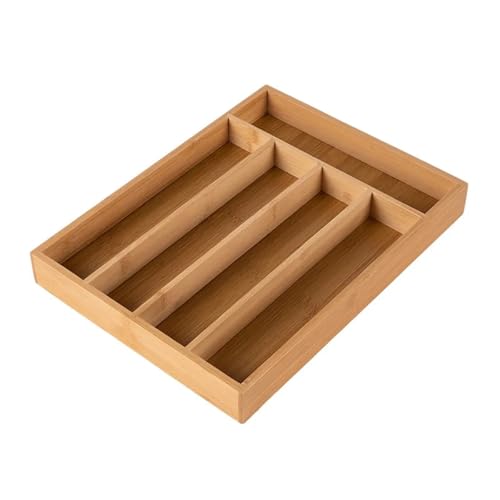 AMEEDA Cubertero Cajon Organizador de cajones bambú for cubiertos, ideal for cocina, baño, escritorio y divisor