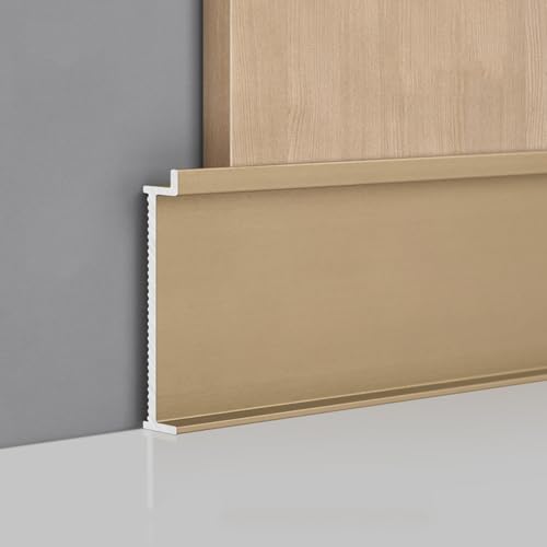 Rodapié de aleación de aluminio de 100 cm de longitud, color dorado, 5 cm, fácil de limpiar, para cubrir juntas de suelo y pared, relleno de huecos para el hogar, oficina, sala de estar, 5 piezas