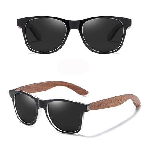 Wooden Sunglasses Polarized for Men Women UVA/UVB Protection Wooden Bamboo Frame Mirrored Sun Glasses2