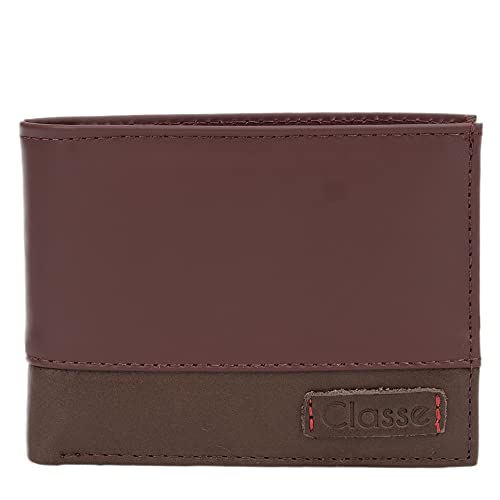 CARTEIRA MASCULINA CLASSE COURO PEQUENA SLIM COMPACTA M226 Cor:Vinho