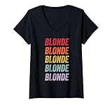 Mujer Rubia Camiseta Cuello V