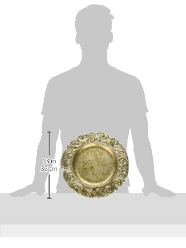 Chargeit By Jay Elegant Rim Round Charger Plate, 14-Inch, Silver #TOP1