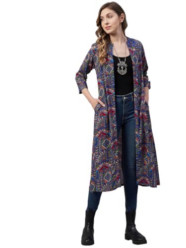 Image of Azira Cotton Abstract Print Front Open Shrug & Calf Length & Western & Casual Wear & Summer Wear & Shrugs for Woman Stylish