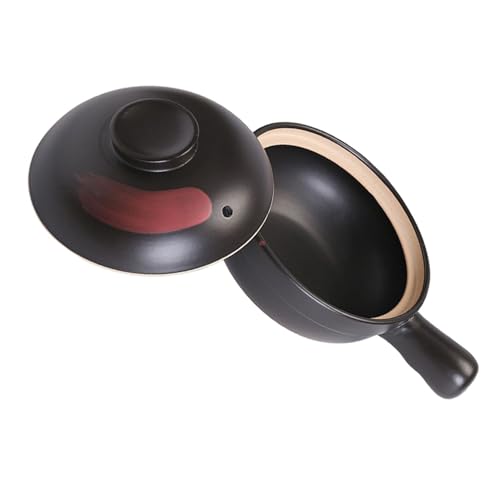 NUOBESTY Cazuela de Barro Antigua para Uso Doméstico Olla para Guisos de Cocina Cazuela de Barro para Cocinar Sopas y Guisos para Hornos y Fogones