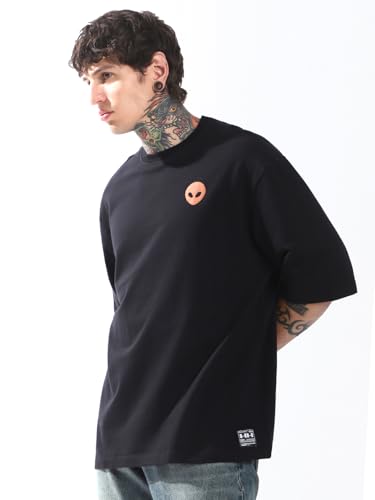 Image of Hubberholme Men Cotton Printed Oversized Round Neck Half Sleeves Tshirts