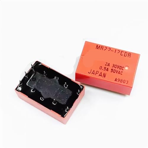 Relé MR22-12CDR 12V DC de 2A y 9 pines pack de 5 unidades para circuito impreso