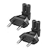 YACSEJAO 2 StückEU-Stecker auf IEC320 C7-Stromadapter, 90-Grad-Winkelstück, EU-Stecker auf IEC320 C7(CEE 7/16)-Buchse Universeller Reiseadapter für TV PC Computer Monitor Beamer