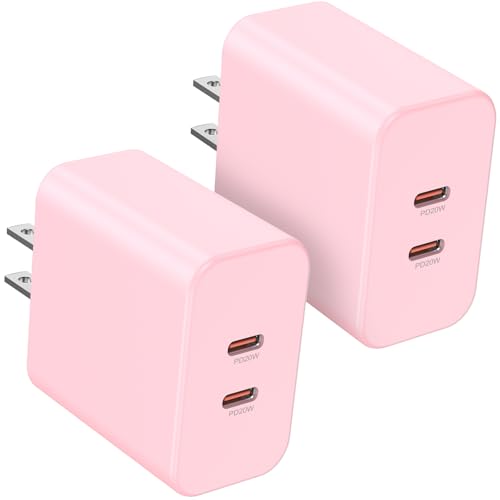 Susnwere 40W Dual USB C Charger Block,2-Port Fast USB-C Power Adapter Wall Charger Plug Type C Charging Block for Laptop Computer & Tablets/Phones iPhone 15/14/13/12/11/X, iPad,Samsung,Google 2 Pack