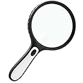 Lighted Magnifying Glass Handheld?3-30X / 60X Large Magnifying Glass with Light?Led Magnifiers for Seniors,Reading Books, Medicine Bottle Small Font