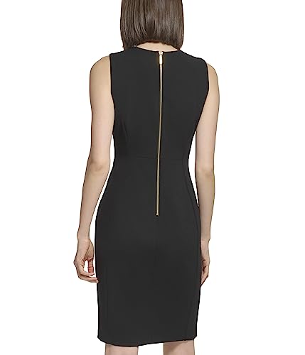 Image of Calvin Klein Women's Scuba Crepe Sleeveless Princess Seam Sheath Dress