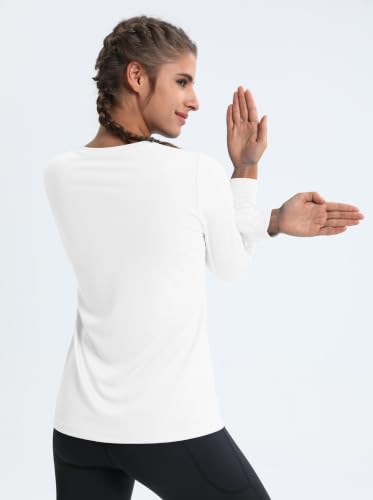 Image of MAGCOMSEN Sun Shirts for Women Long Sleeve SPF Shirt V-Neck UPF 50+ UV Prontection Quick Dry Top for Workout Hiking Swim