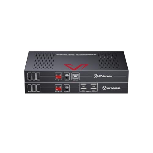 Image of AV Access HDBaseT 3.0 HDMI KVM Extender, Uncompressed 4K@60Hz 4:4:4 Upto 330ft, Zero Latency, USB 2.0 Remote Control, HDR /Dolby Vision, Audio De-Embed, PoH, for Server Room, Gaming & AV Installations