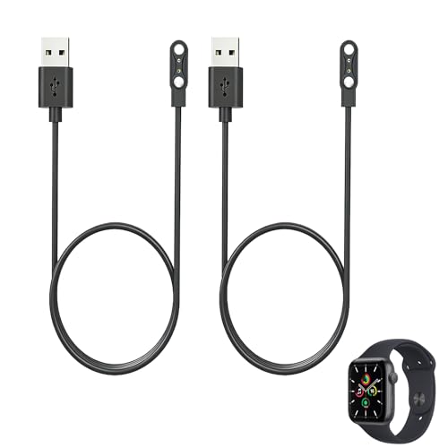 2 Chargeur Montre Connectée, Câbles Chargeur Magnétique pour Montre Connectée 2 Broches 4mm, Câble USB de Recharge Rapide Compatible Smartwatch Sport...