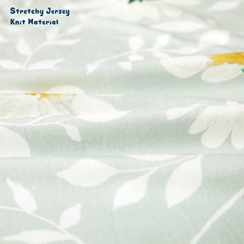 Image of GRSSDER Baby Blankets Super Soft Jersey Knit Swaddle Blanket for Baby Girls and Boys, Double Layer Receiving Blankets 34 x 44 Inches Extra Large for Baby Show Gift, Daisy Flowers Pattern