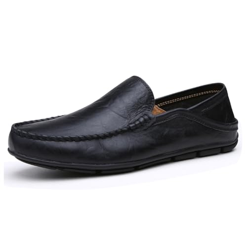 Image of Go Tour Men's Premium Genuine Leather Casual Slip on Loafers Breathable Driving Shoes Fashion Slipper