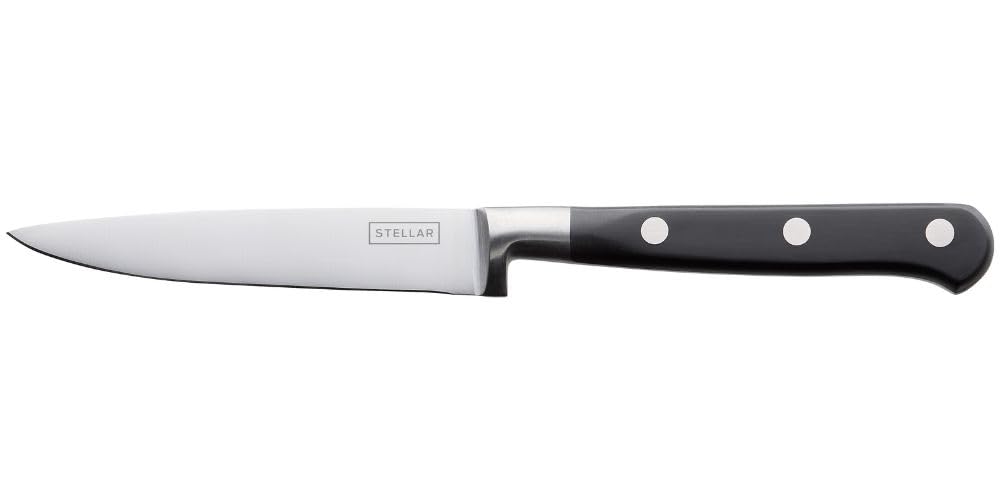 Stellar Classic 10cm / 4" Utility Knife, Stainless Steel Razor Sharp Blade, Full Tang Riveted Handle, Dishwasher Safe