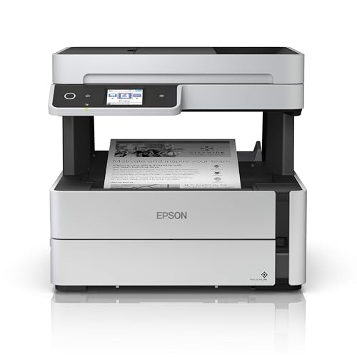 Epson EcoTank ET-M3170 Wireless Monochrome All-in-One Supertank Printer with ADF, Fax and Ethernet PLUS 2 Years of Unlimited Ink*, White