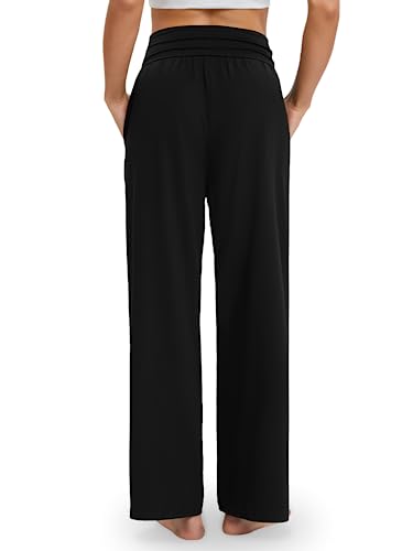 Gracyoga Wide Leg Yoga Pants for Women Casual Loose Cozy Sweatpants High Waisted Lounge Pajama Flowy Pants With Pockets3