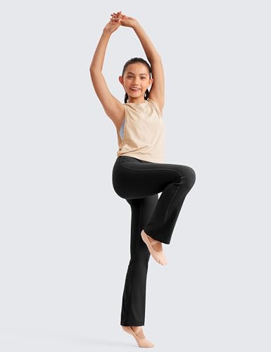 CRZ YOGA Girls Butterluxe Flare Leggings - Kids High Waist Bell Bottoms Bootcut Lounge Casual Active Yoga Dance Pants2