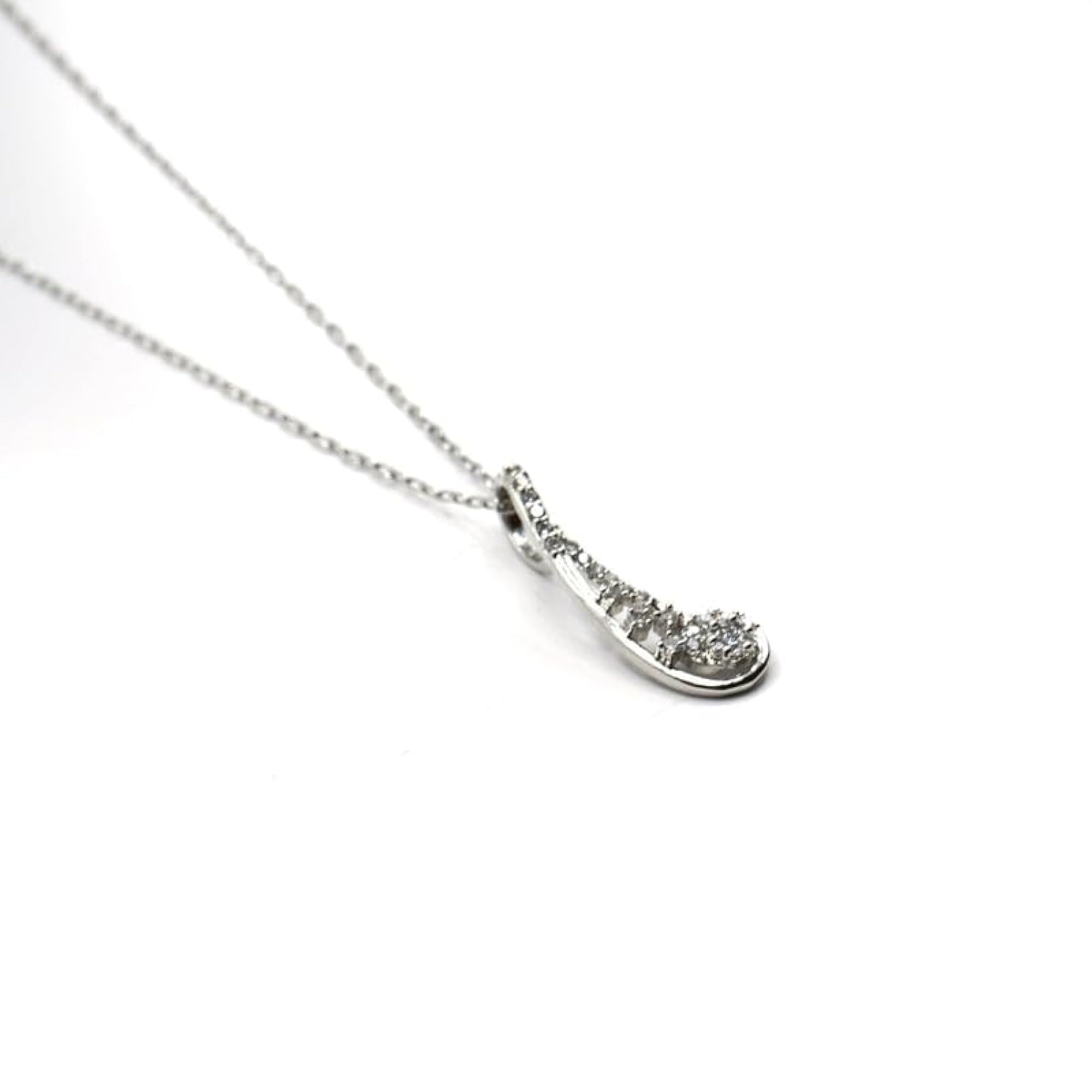 Women's 925 Pure Silver Abstract Crystal Drop Necklace
