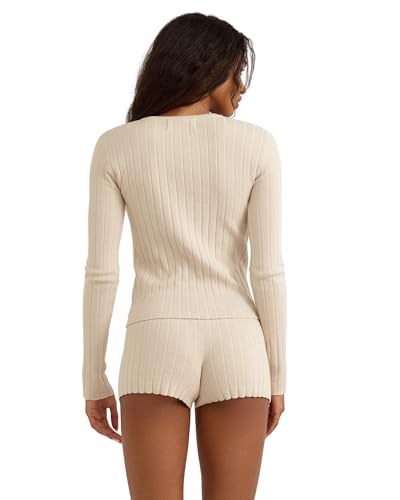 Women's Soft Knit Ribbed Long Sleeve Cardigan Top3