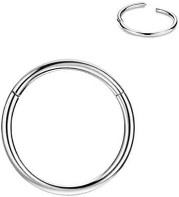 FANSING 8mm Septum Ring Septum Jewelry Seamless Septum Clicker Nose Rings 18 Gauge Nose Ring Hoop 18g Cartilage Earring Lip Rings Silver Nose Hoop Surgical Steel Helix Earrings Nose Piercing Jewelry