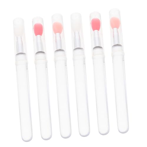 Beatifufu 6pcs Portable Silicone Lip Makeup Applicators Precision Lipstick Brush Lip Mask Brush Lipstick Applicator Eye Shadow Makeup Tool Easy to Carry Head for Enthusiasts