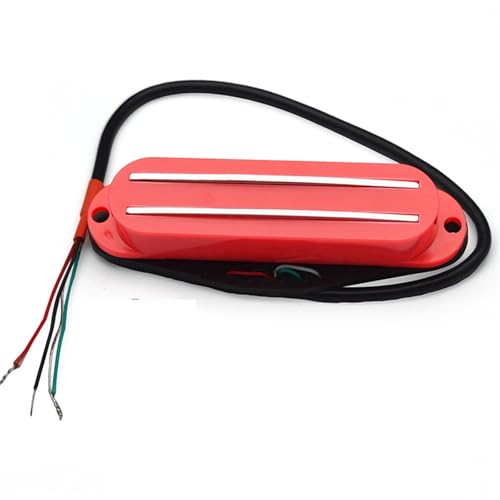 エレキギターピックアップ ダブルコイルピックアップ シングルコイル仕様 小型ダブルトラックピックアップ アルニコ5マグネット STエレキギターに最適(Pink)