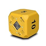 Time Cube Timer for Kids Study, Kitchen Cooking, Office Time Management, Countdown Preset, Visual Readout Screen, Silent or Alarm (Yellow - 5, 10, 20, 45 min)