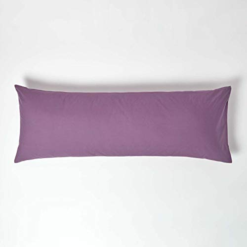 HOMESCAPES Purple Grape Pure Egyptian Cotton Body Pillowcase 200 TC 400 Thread Count Percale Equivalent Long Pillow Case for Nursing Pregnancy and Elderly Support