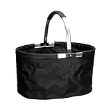 Carryking Faltbarer Einkaufskorb Rund mit Aluminiumgriff Geräumig Stabile Einkaufstasche 36 Liter Volumen