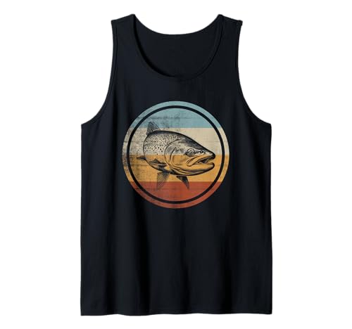 Retro Vintage Design Angeln Atlantischer Lachs Fisch Tank Top